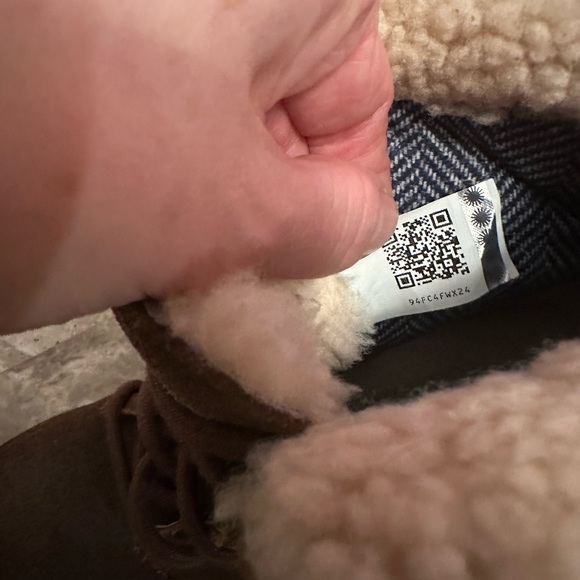 Ugg Australia Zea  leather shearling wedge lace up boots size 7, - Picture 7 of 10